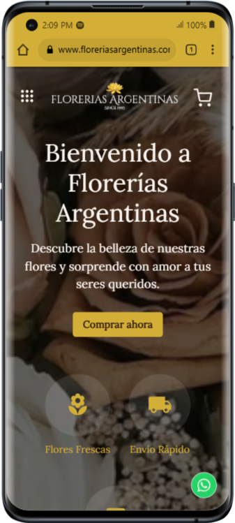 Vista móvil de Florerias Argentinas